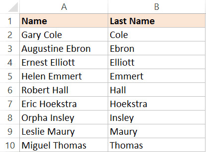 Sorted based on last name
