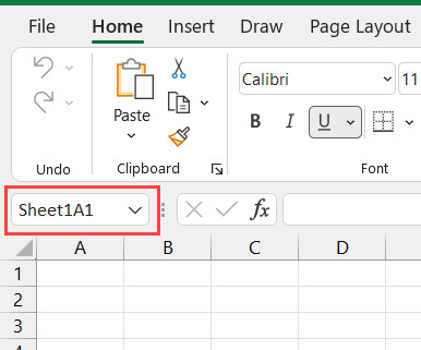 Tạo vùng được đặt tên cho sheet 1 trong Name Box