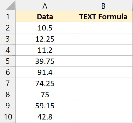 Tập dữ liệu mẫu dùng để áp dụng hàm TEXT