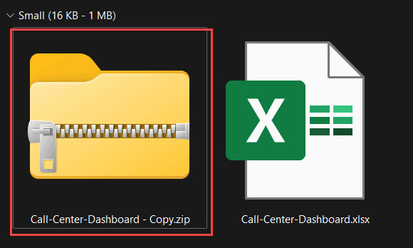 Tệp Excel đã được chuyển đổi thành thư mục zip sau khi đổi đuôi mở rộng