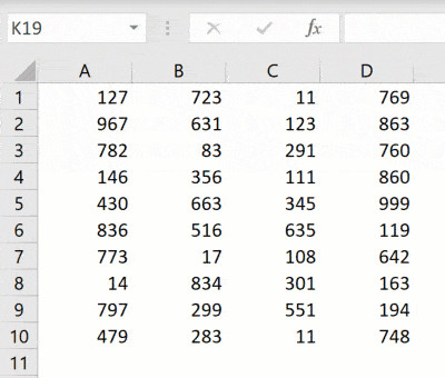 Thao tác kéo chuột để chọn nhiều ô liền kề trong Excel