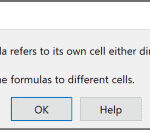 Thông báo lỗi Circular Reference Warning xuất hiện trong Excel khi công thức tham chiếu đến chính ô chứa nó