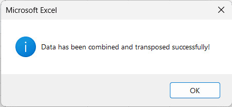 Thông báo sau khi VBA hoàn tất việc chuyển đổi