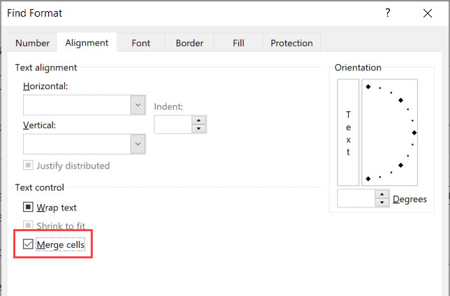 Tích chọn ô Merge cells để lọc định dạng