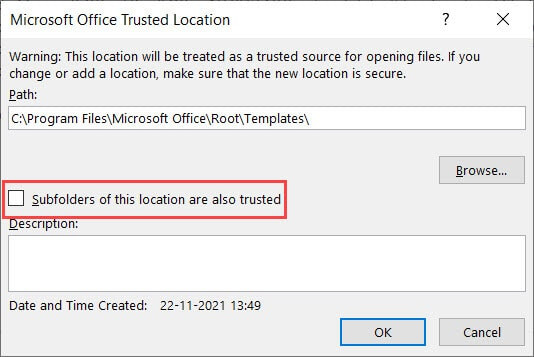Tích chọn tùy chọn bao gồm thư mục con