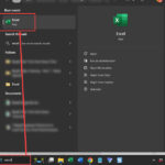 Tìm kiếm ứng dụng Excel trên thanh tìm kiếm của Windows