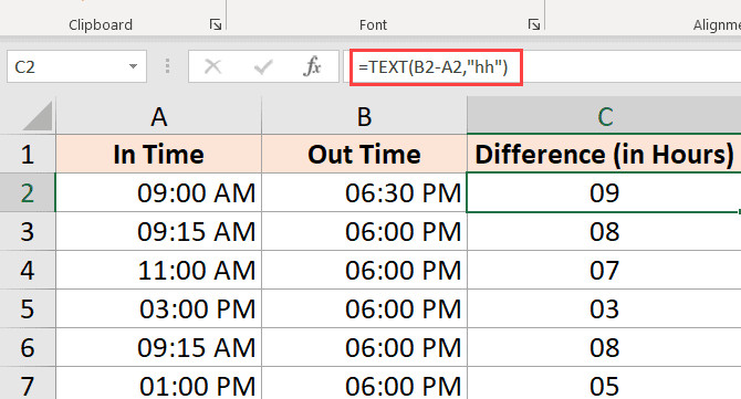 Tính giờ bằng hàm TEXT