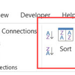 Tùy chọn sắp xếp trong thẻ Data của Excel