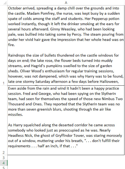 Văn bản quá dài trong một ô làm vỡ bố cục dòng