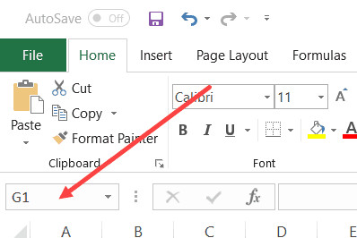 Vị trí của Name Box bên cạnh thanh công thức