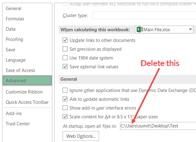 Xóa đường dẫn trong mục Startup folder để hủy tính năng tự động mở