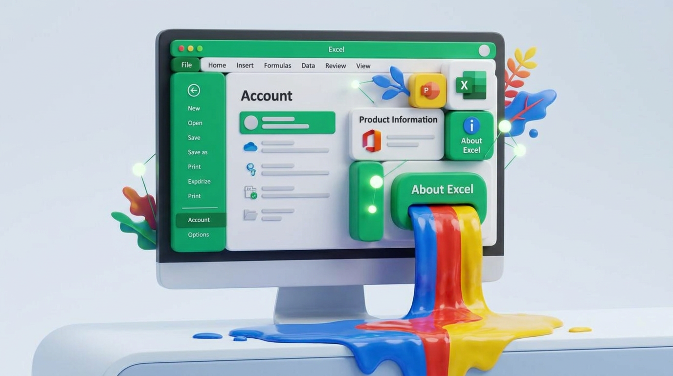 Cách kiểm tra phiên bản phần mềm bảng tính tại menu Account