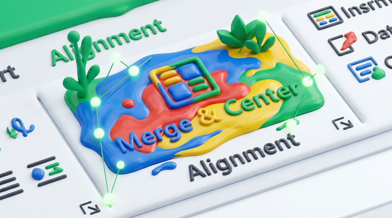 Lệnh Merge and Center trên thanh công cụ Excel