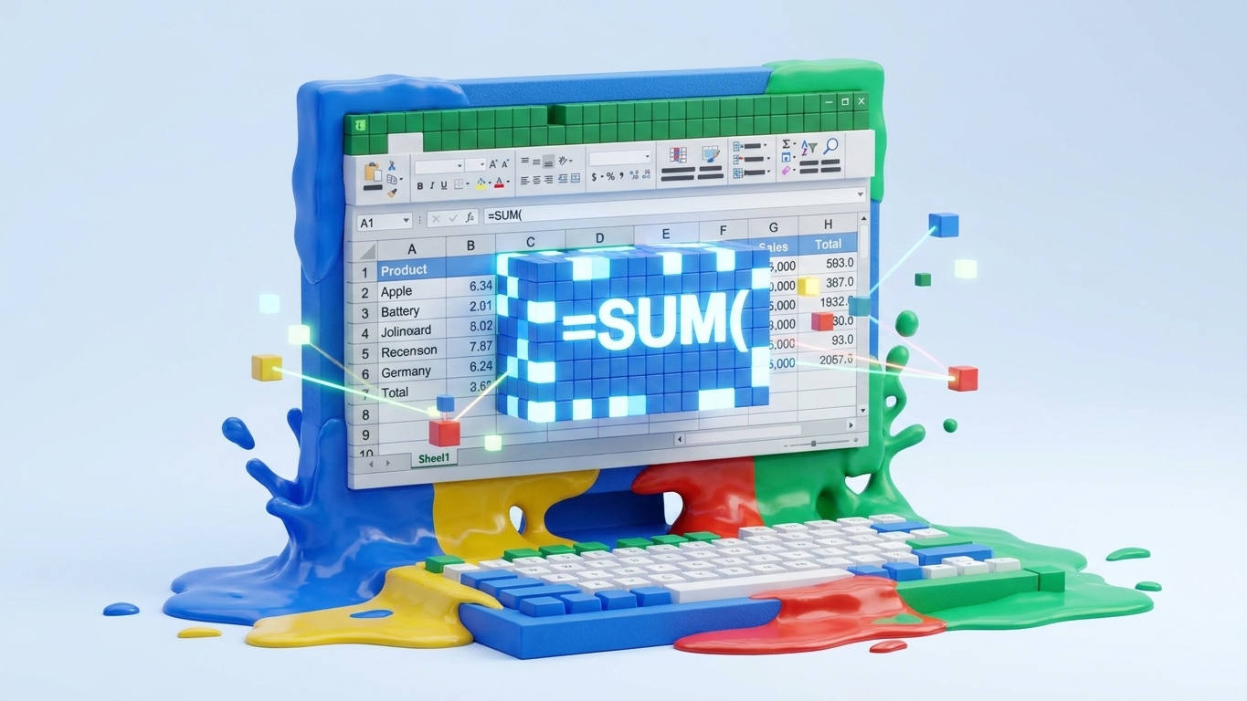 Thao tác nhập công thức hàm SUM trong Excel